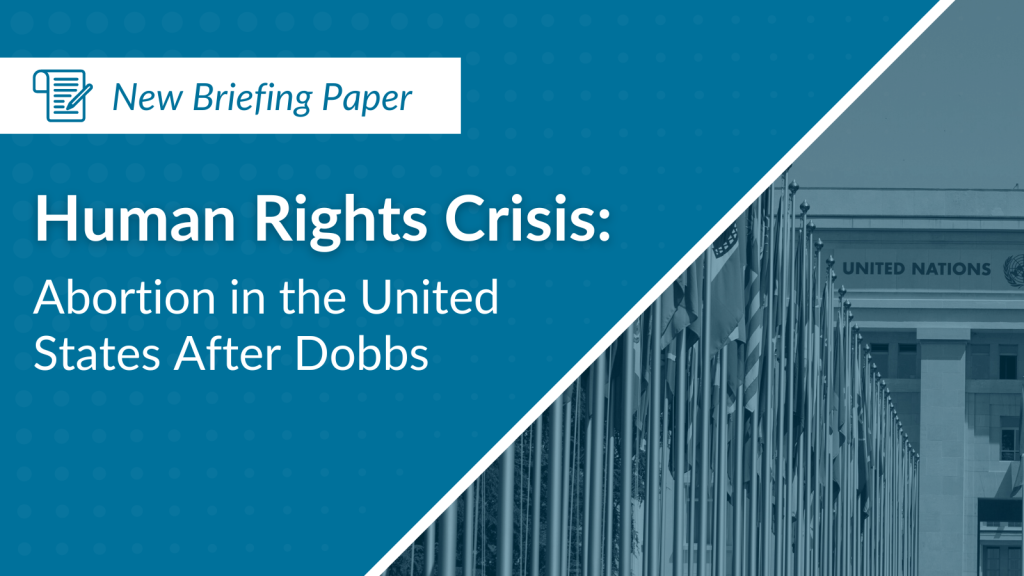 graphic promoting the event, "Human Rights Crisis: Abortion in the United States after Dobbs"