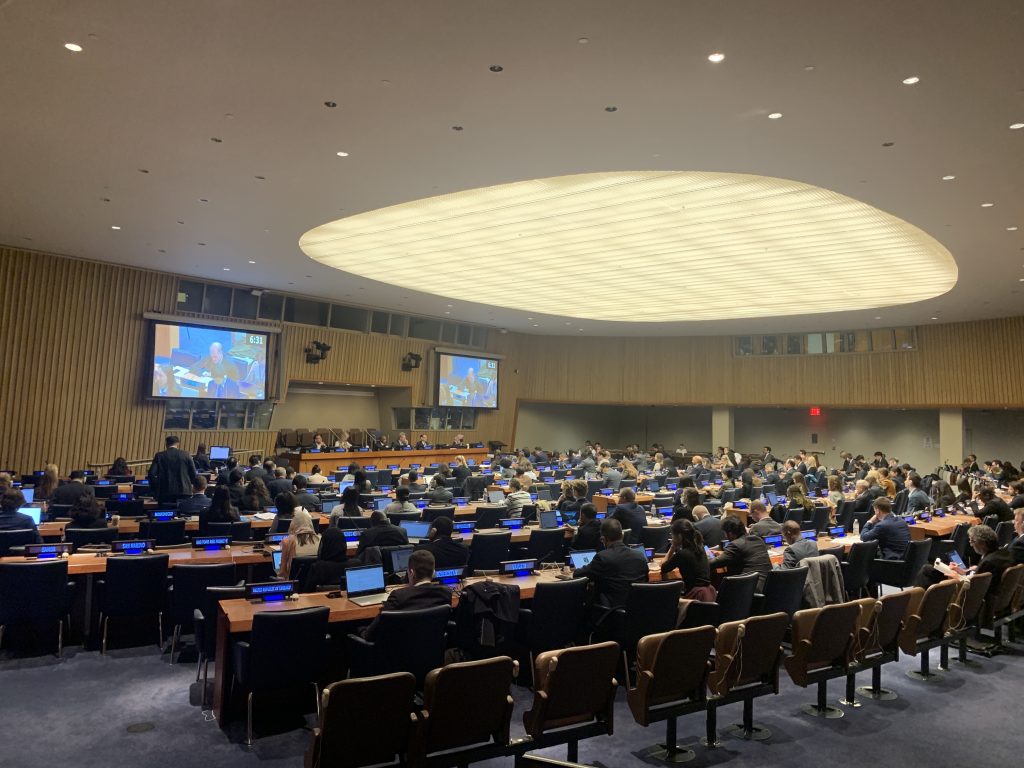 States discussing the draft crimes against humanity treaty at the Sixth Committee resumed session in April 2023